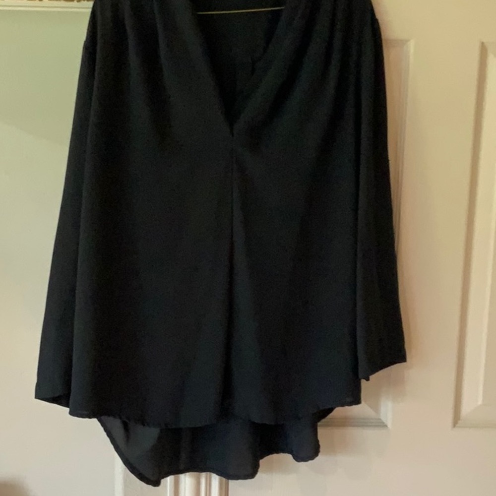 Black high low blouse